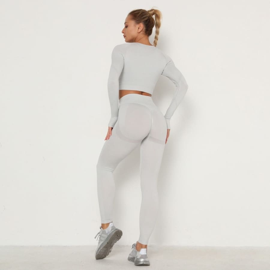 Conjunto Fitness Mesclado Feminino Sem Costura - Imagem 20