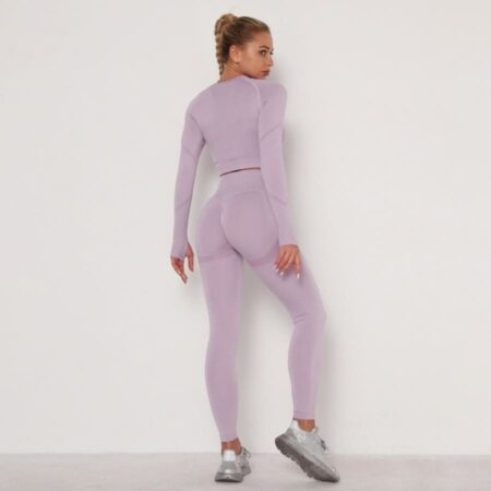 Conjunto Fitness Mesclado Feminino Sem Costura - Imagem 28