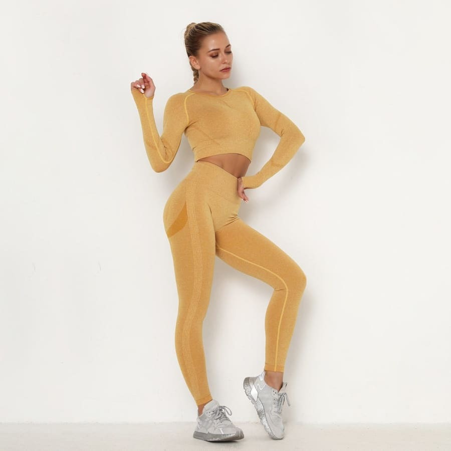 Conjunto Fitness Mesclado Feminino Sem Costura - Imagem 16