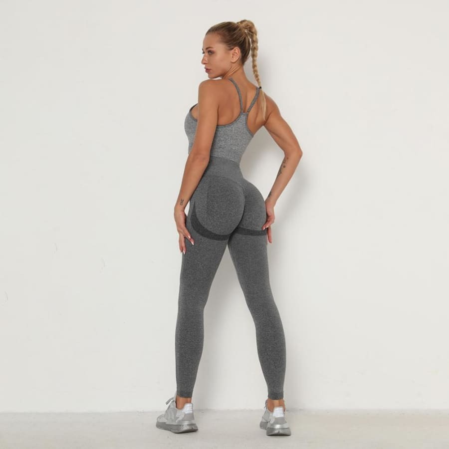 Conjunto Fitness Mesclado Feminino Sem Costura - Imagem 10