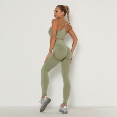 Conjunto Fitness Mesclado Feminino Sem Costura - Imagem 8