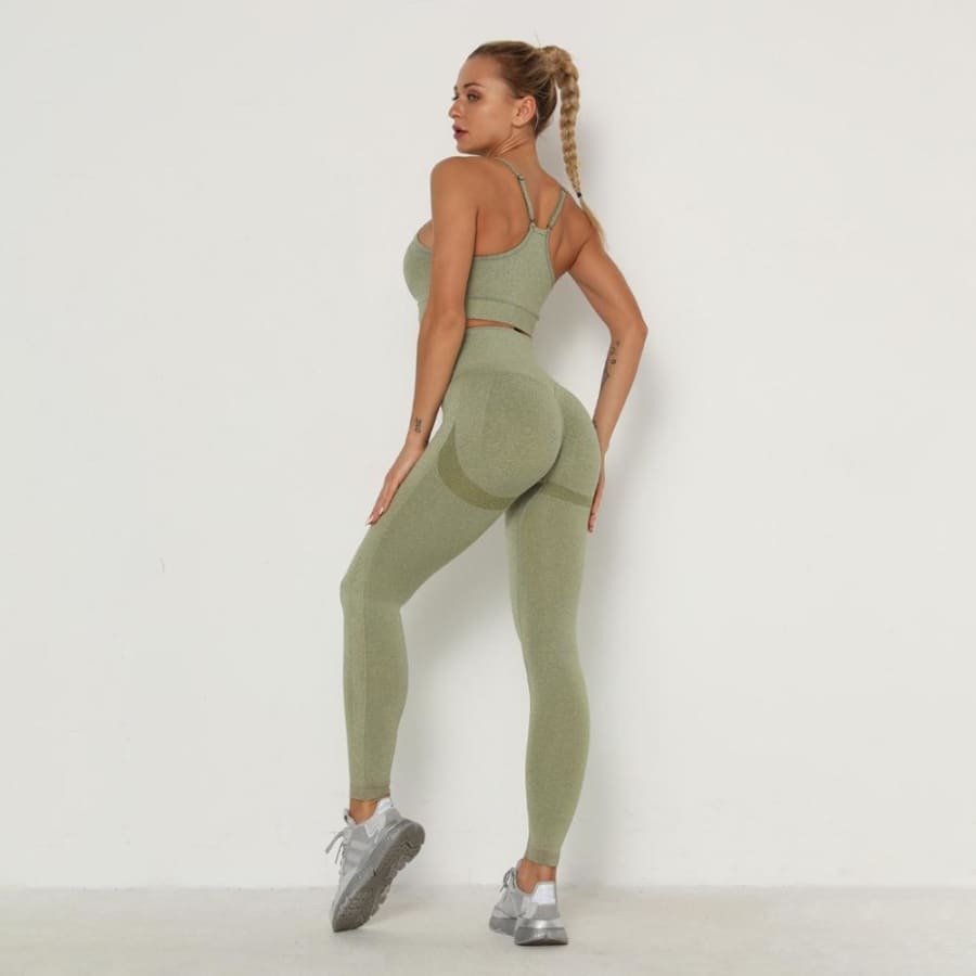 Conjunto Fitness Mesclado Feminino Sem Costura - Imagem 8
