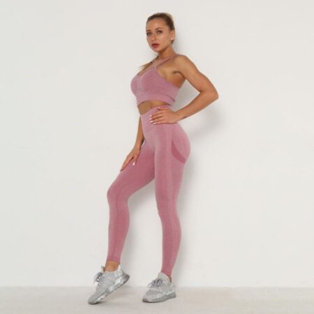 Conjunto Fitness Mesclado Feminino Sem Costura - Imagem 26
