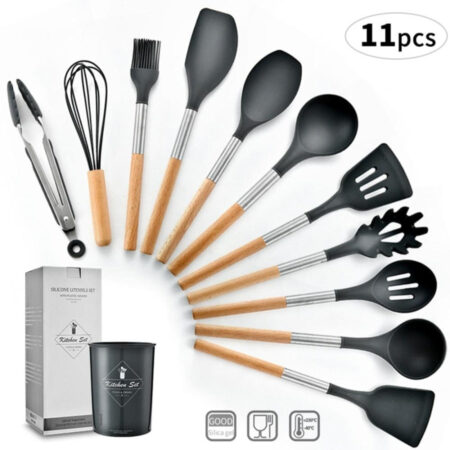 Jogo de Utensílios de Cozinha Le Mans in 2023  Silicone kitchen utensils,  Kitchen utensil set, Silicon utensils