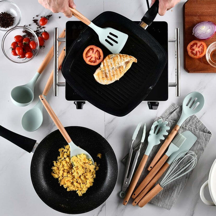 Jogo De Utensílios De Cozinha De Silicone (Kit 12 Peças) - Imagem 3