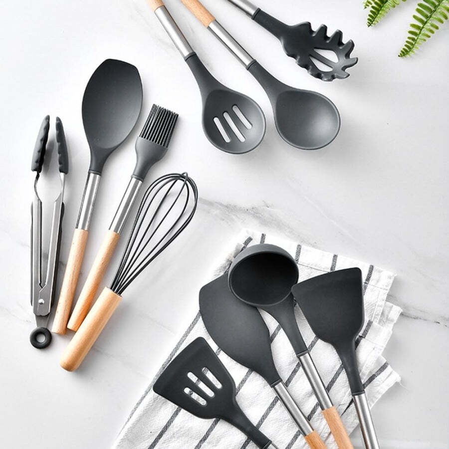Jogo De Utensílios De Cozinha De Silicone (Kit 12 Peças) - Imagem 7