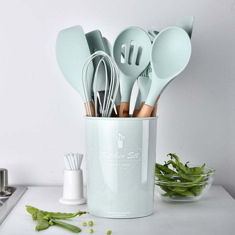 Jogo De Utensílios De Cozinha De Silicone (Kit 12 Peças)