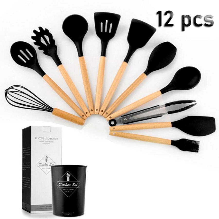 Jogo De Utensílios De Cozinha De Silicone (Kit 12 Peças) - Imagem 11