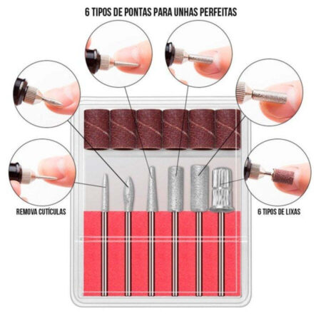 Lixa de Unhas Elétrico Manicure e Pedicure Original DIY Nail® - Imagem 2