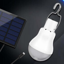 Luminária Holofote Lâmpada Portátil de LED com Painel Solar