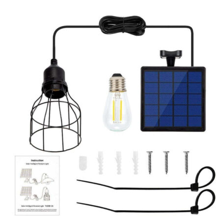 Luminária Holofote Lampada Retro de Led com Painel Solar - Imagem 11