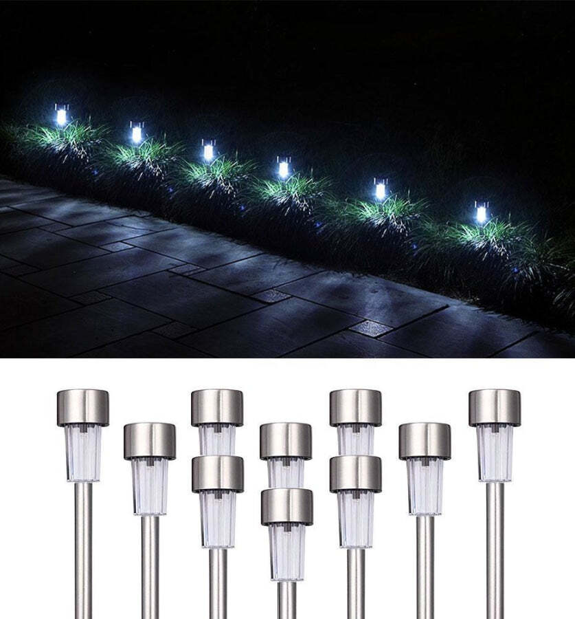 Luminária Para Jardim de Led Way Prata Led com Painel Solar - Imagem 5