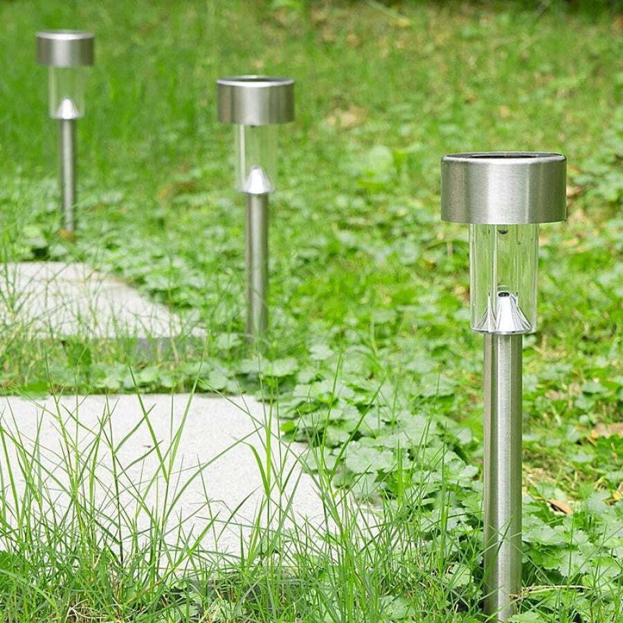 Luminária Para Jardim de Led Way Prata Led com Painel Solar - Imagem 7