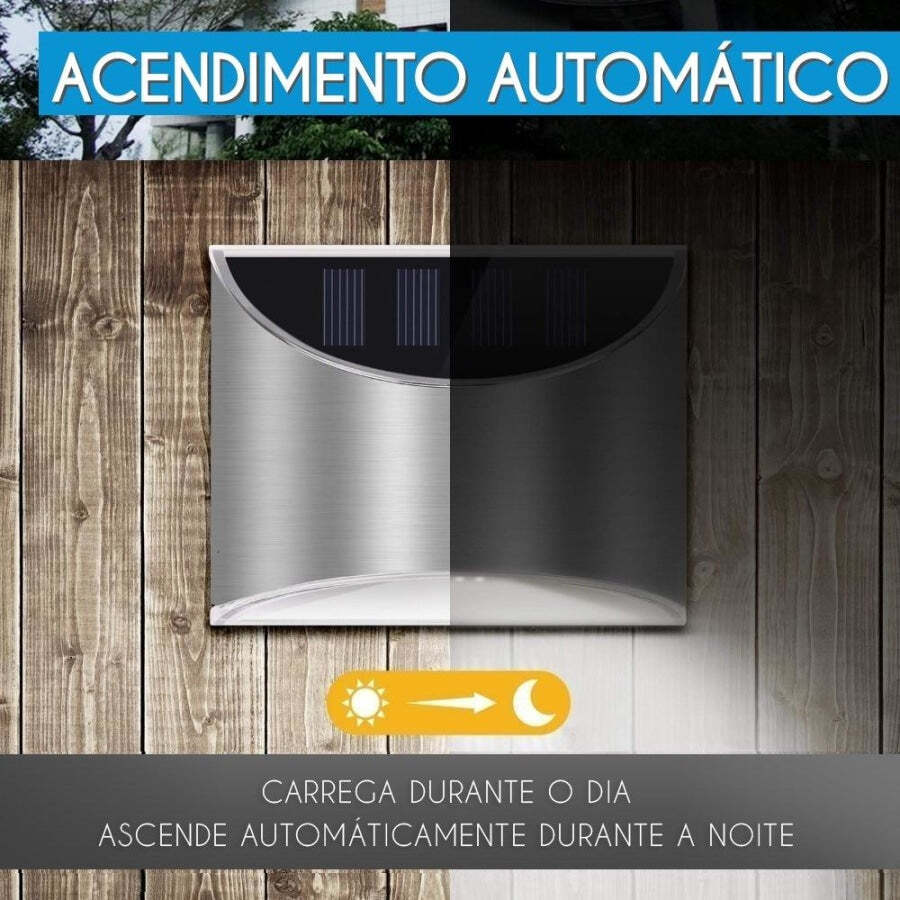 Luminária Para Jardim Wall Led com Painel Solar e Sensor de Movimento- 2 Unidades - Imagem 11