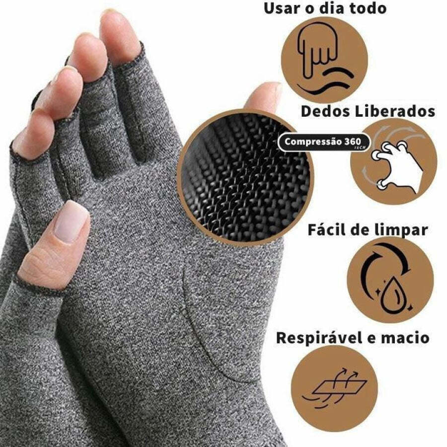 Luvas Compressão Para Dores nas Mãos Artrite - Imagem 3
