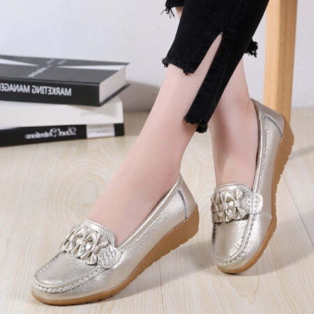 Mocassim Feminino de Couro Antiderrapante - Imagem 9