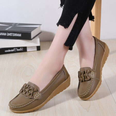 Mocassim Feminino de Couro Antiderrapante - Imagem 8