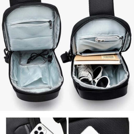 Mochila Bolsa Antifurto Impermeável CrossBody Usb - Original - Imagem 7