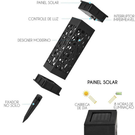 Refletor Luminária Holofote Hollow Led com Painel Solar - Imagem 13