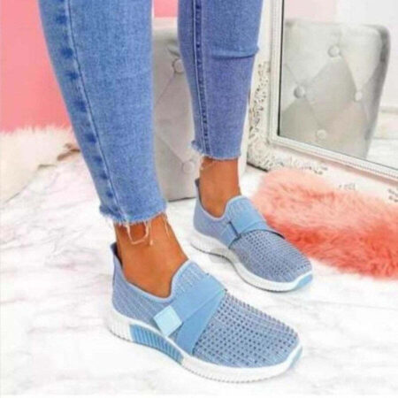 Tênis Feminino Casual Slip On Mesh Sem Cadarço - Agata 96' Tam: 33 a 41 - Imagem 9