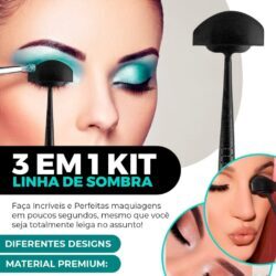 3 em 1 Kit Linha de Sombra - Acessório para maquiar sombra de olho