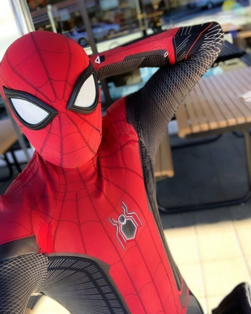 Fantasia Cosplay Heróis Masculina Homem Aranha Traje Longe de Casa Filme Luxo - Imagem 6