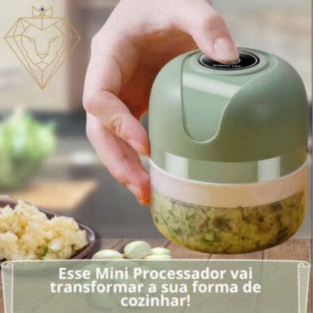 Mini Processador Elétrico de Alimentos Portátil com 3 lâminas de aço inox USB 250 ml Bivolt - Imagem 5