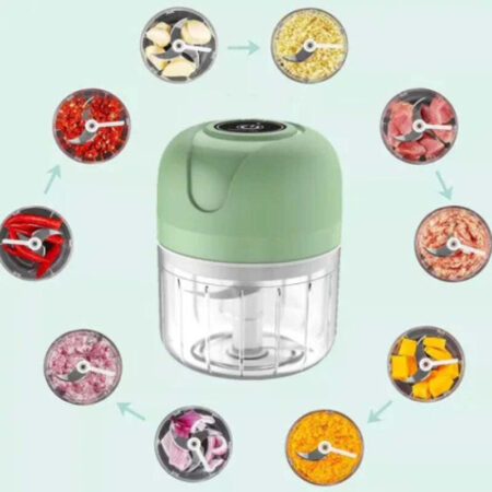 Mini Processador Elétrico de Alimentos Portátil com 3 lâminas de aço inox USB 250 ml Bivolt - Imagem 4