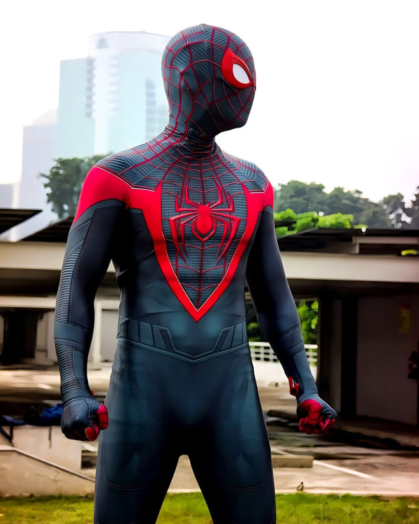 Fantasia Homem-Aranha Miles Morales Ultimate Traje Adulto Cosplay Luxo Profissional - Imagem 3