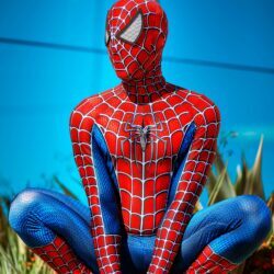 Fantasia Homem-Aranha Traje Clássico Tobey Maguire Adulto Cosplay Luxo