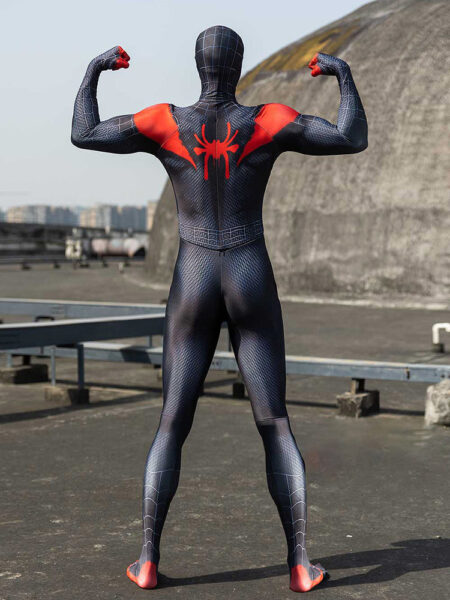 Fantasia Cosplay Heróis Masculina Homem Aranha Miles Morales Aranhaverso luxo - Image 3