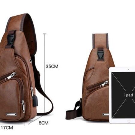 Bolsa Khalifa - Bolsa Transversal de Couro Masculina - Imagem 6