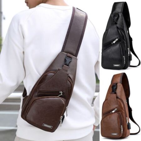 Bolsa Khalifa - Bolsa Transversal de Couro Masculina - Imagem 4