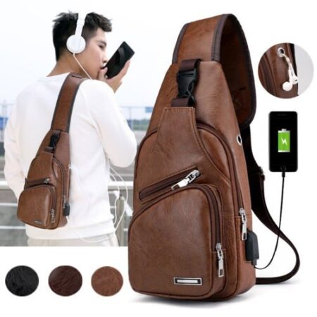 Bolsa Khalifa - Bolsa Transversal de Couro Masculina - Imagem 3
