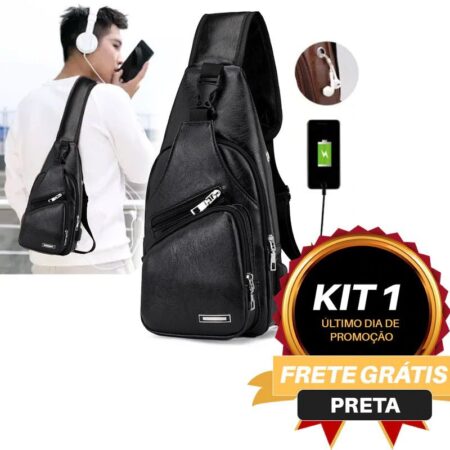 Bolsa Khalifa - Bolsa Transversal de Couro Masculina - Imagem 12