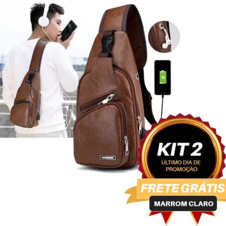 Bolsa Khalifa - Bolsa Transversal de Couro Masculina - Imagem 11