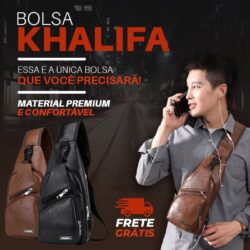 Bolsa Khalifa - Bolsa Transversal de Couro Masculina