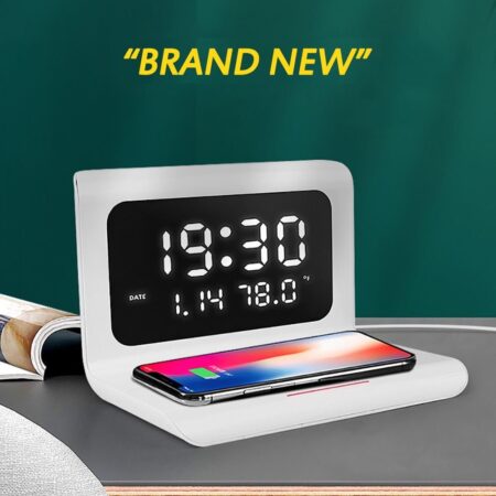 DigitalStation 4 em 1 Multifuncional - Carregador por Indução, Hora, Calendário e Temperatura - Imagem 2