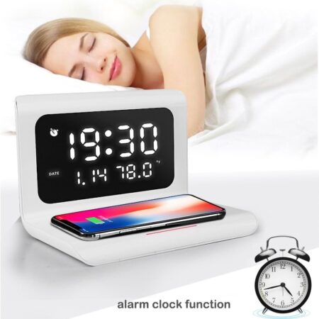DigitalStation 4 em 1 Multifuncional - Carregador por Indução, Hora, Calendário e Temperatura - Imagem 10