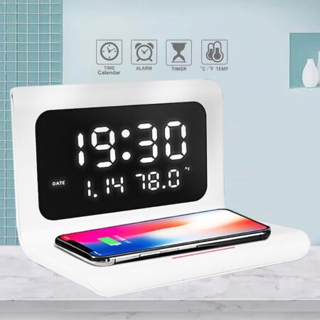 DigitalStation 4 em 1 Multifuncional - Carregador por Indução, Hora, Calendário e Temperatura - Imagem 9