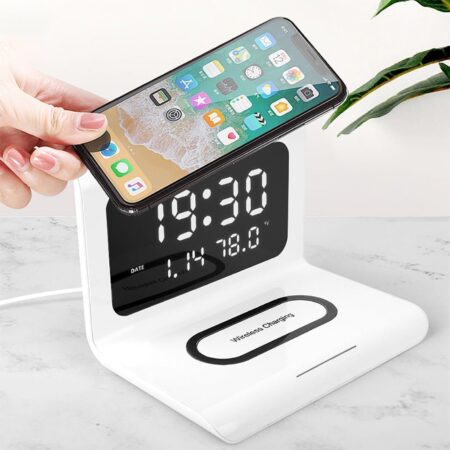DigitalStation 4 em 1 Multifuncional - Carregador por Indução, Hora, Calendário e Temperatura - Imagem 8