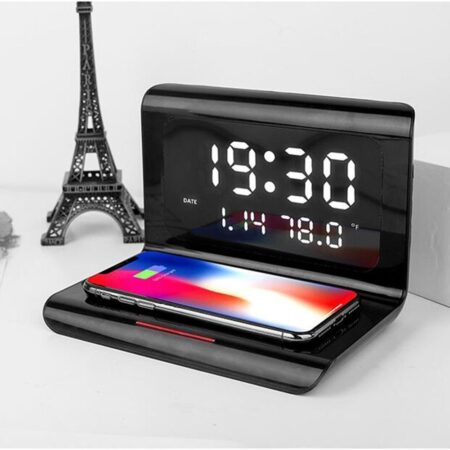 DigitalStation 4 em 1 Multifuncional - Carregador por Indução, Hora, Calendário e Temperatura - Imagem 7