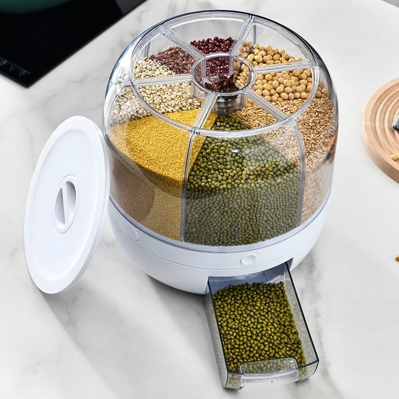 Dispenser Giratorio para Cereais e Grãos Alimentos com 6 Divisórias - Imagem 2
