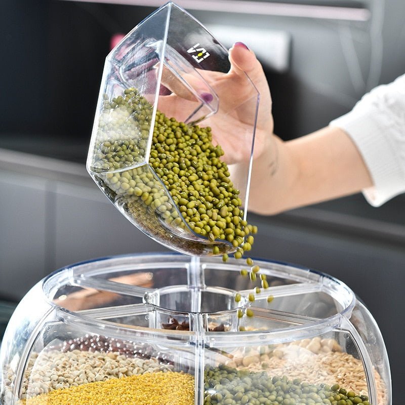 Dispenser Giratorio para Cereais e Grãos Alimentos com 6 Divisórias - Imagem 5