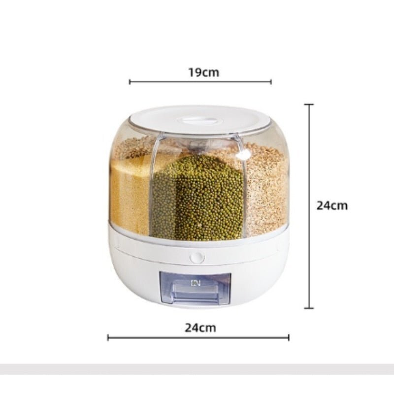 Dispenser Giratorio para Cereais e Grãos Alimentos com 6 Divisórias - Imagem 6