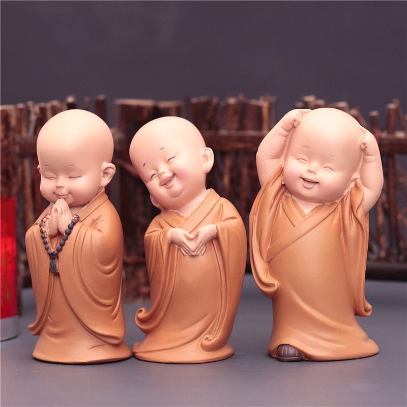 Escultura Decorativa 3 Monges - Imagem 7