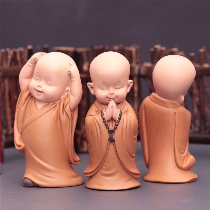 Escultura Decorativa 3 Monges - Imagem 8