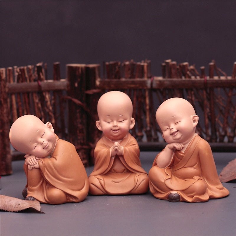 Escultura Decorativa 3 Monges - Imagem 3