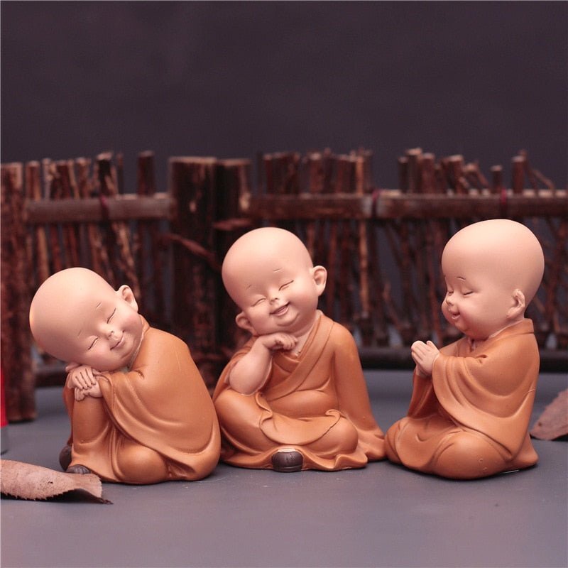 Escultura Decorativa 3 Monges - Imagem 10