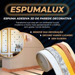 EspumaLux - Espuma Adesiva 3D de Parede Decorativa